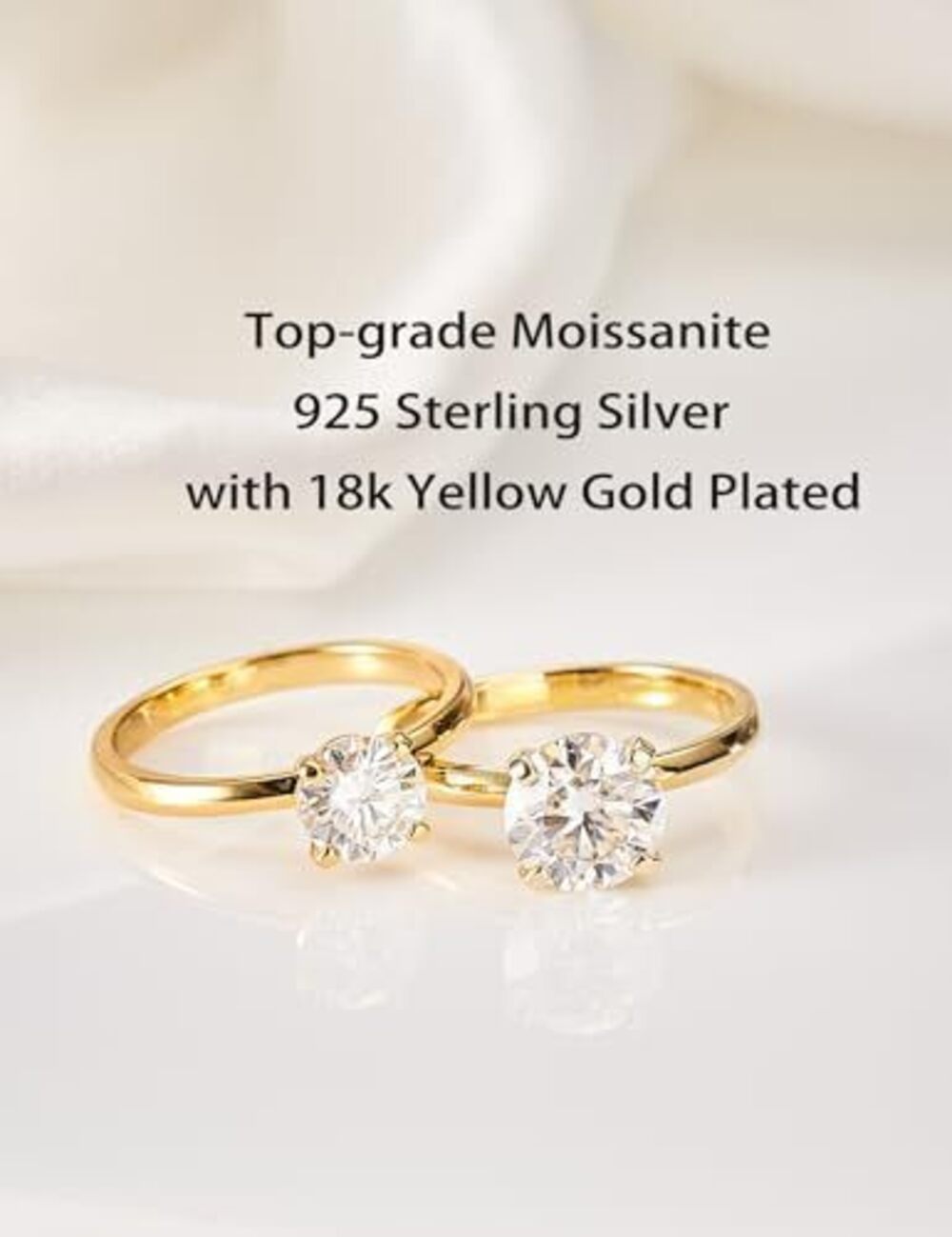 2171 Moissanite Solitaire Engagement Ring Engagement Rings Moissanite - Picture 2 of 6